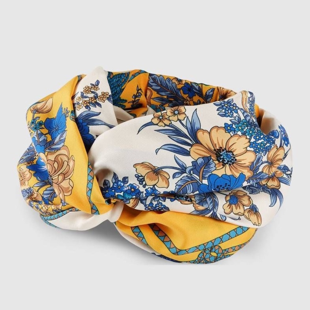 Gucci Blooms Print Silk Headband NWOT *Rare*